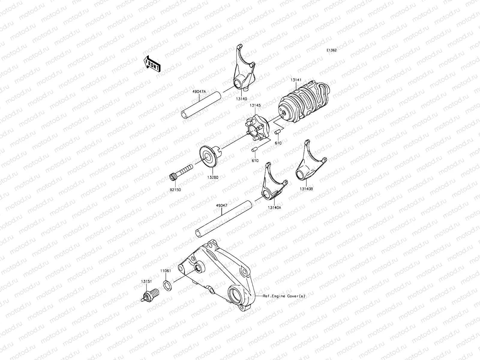 Gear Change Drum/Shift Fork(s)