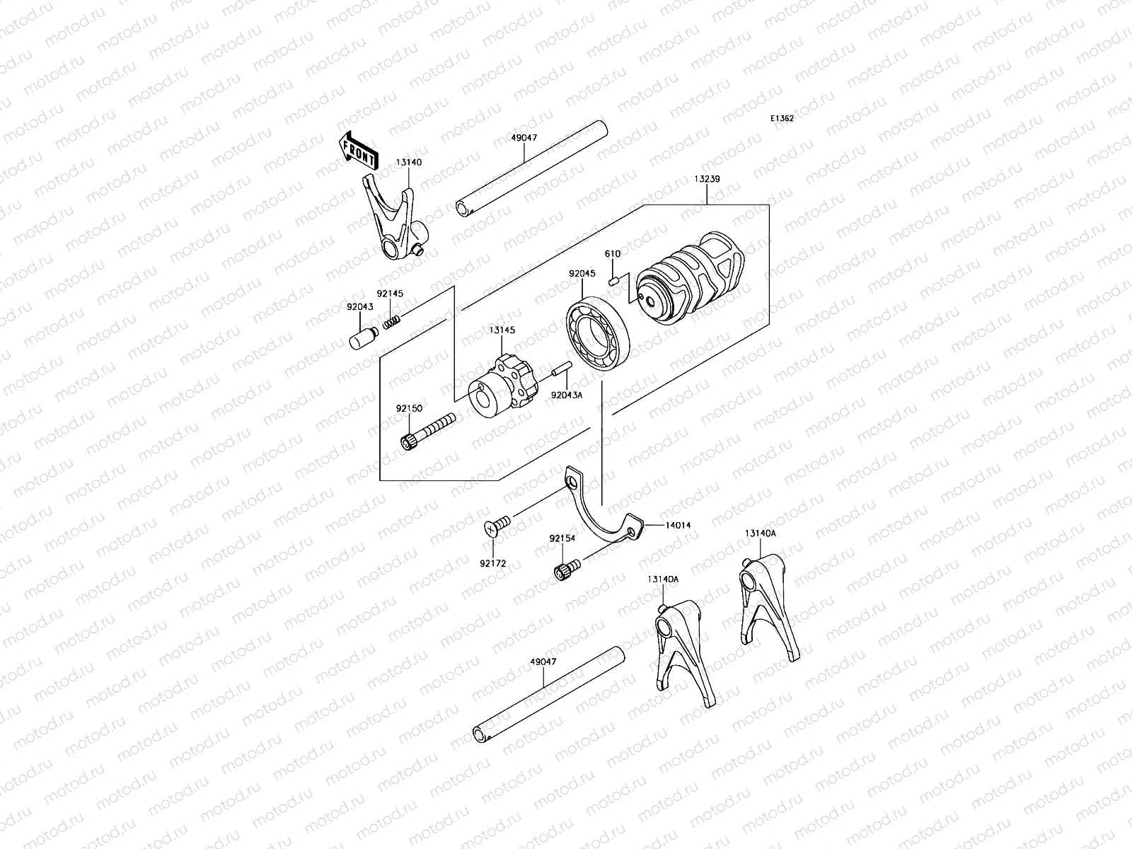 Gear Change Drum/Shift Fork(s)