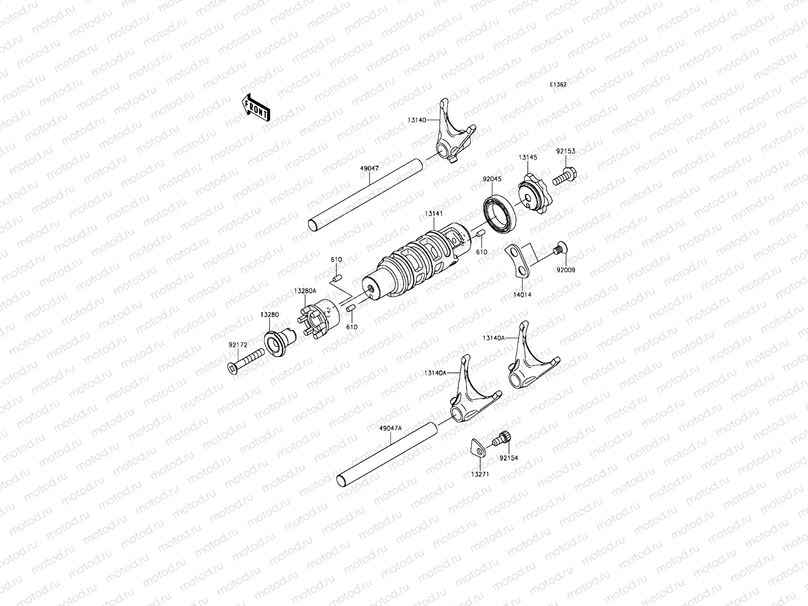 Gear Change Drum/Shift Fork(s)