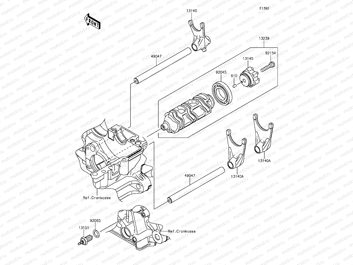 Gear Change Drum/Shift Fork(s)
