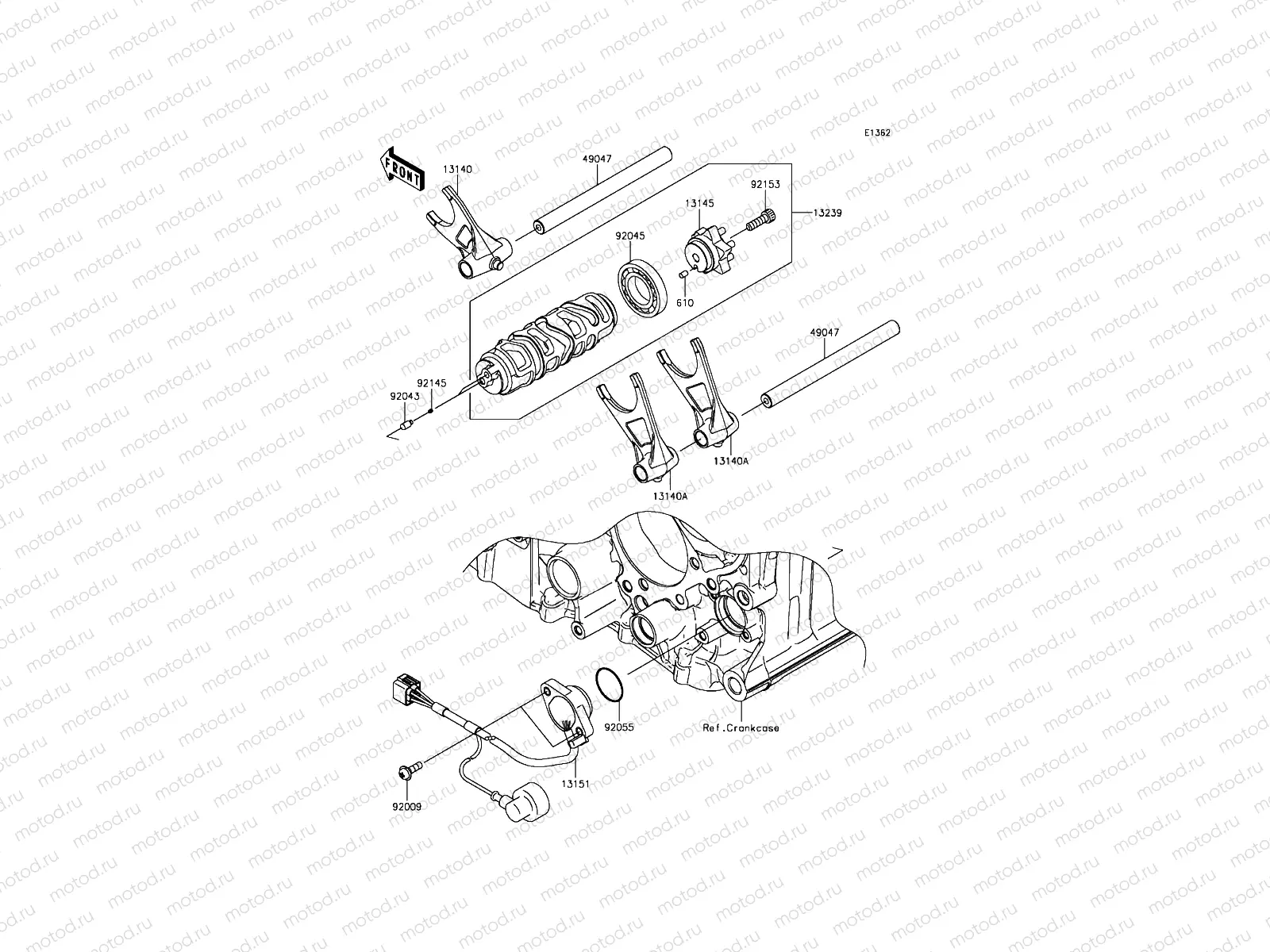 Gear Change Drum/Shift Fork(s)