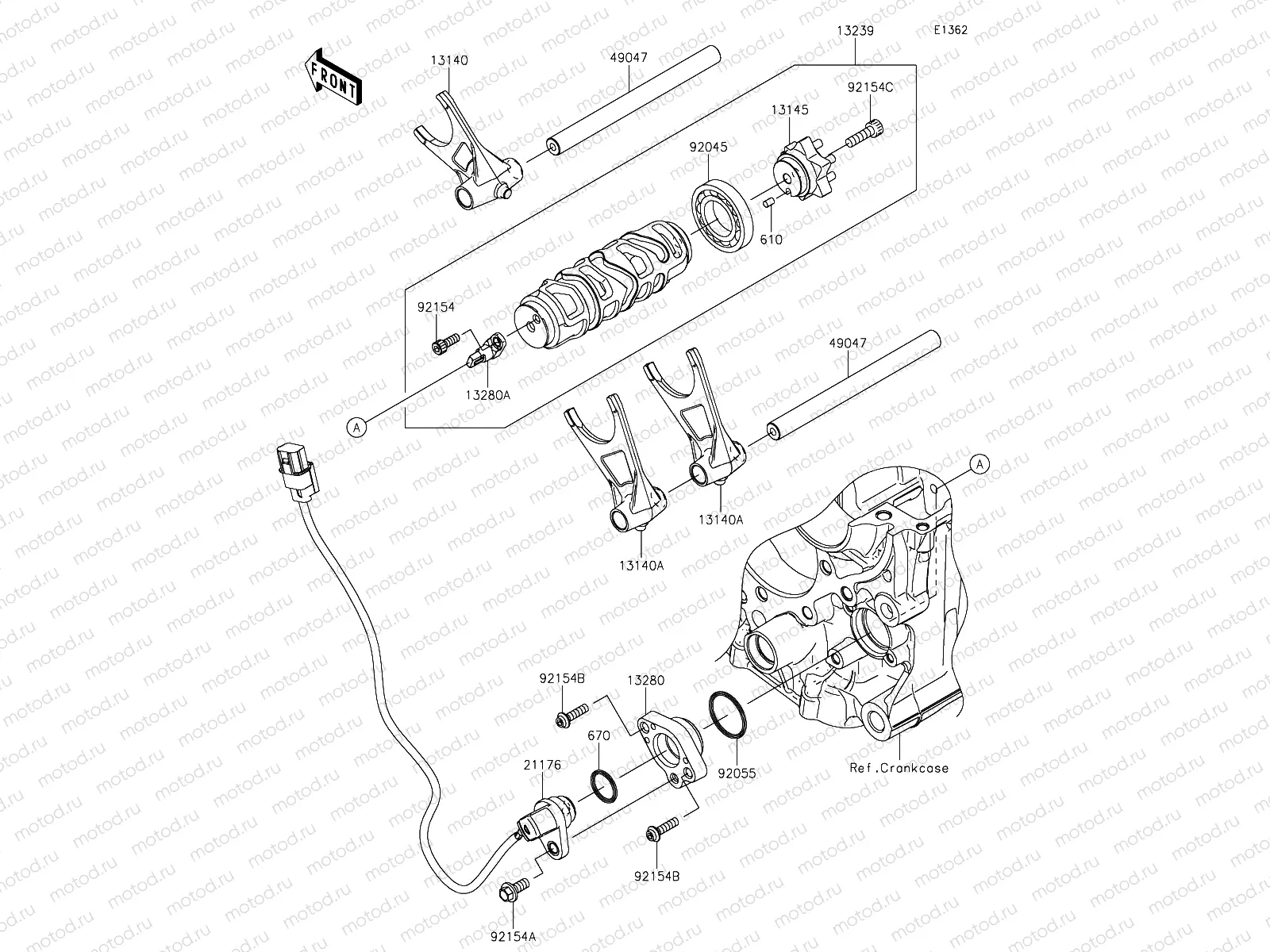 Gear Change Drum/Shift Fork(s)