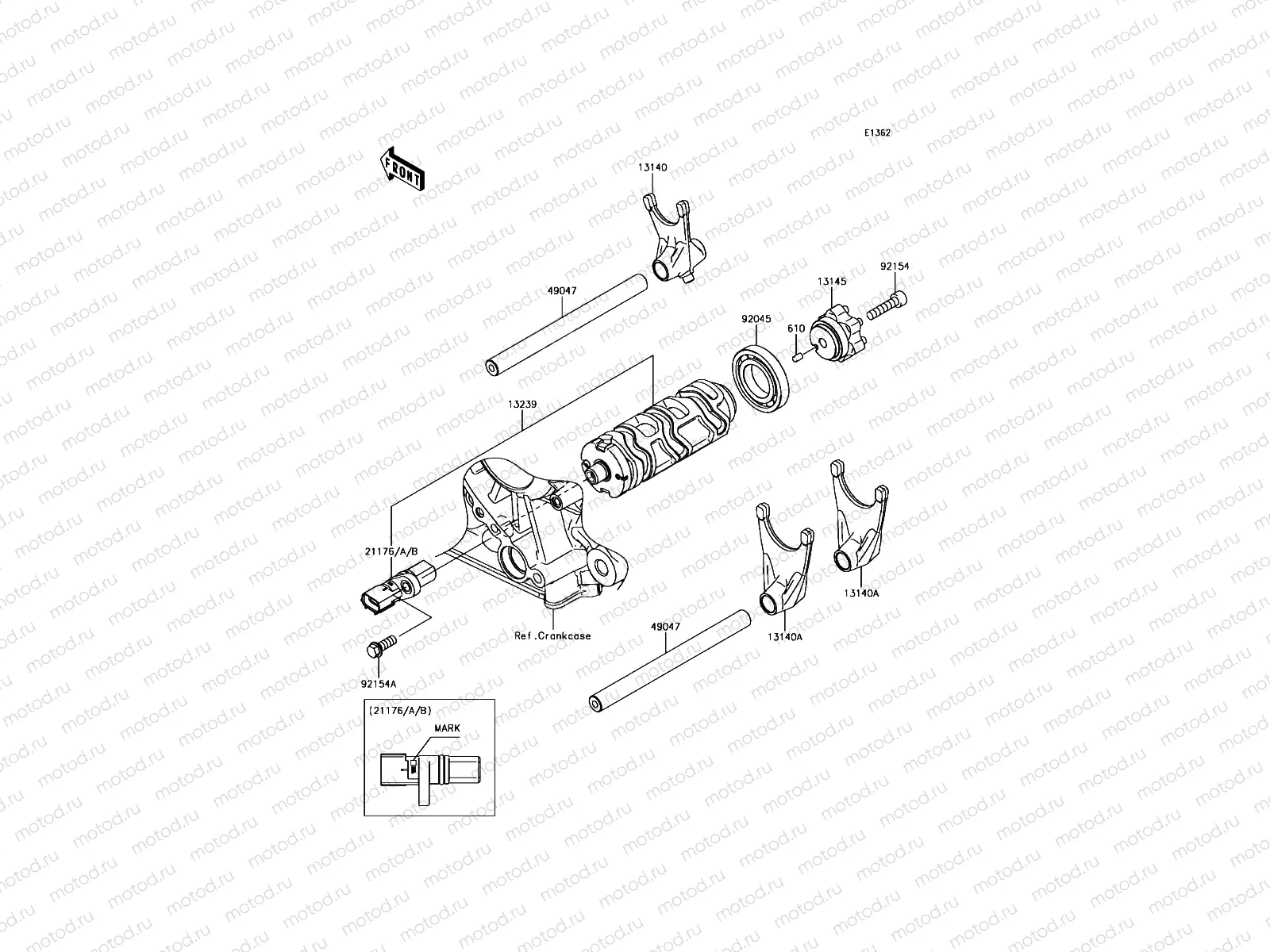 Gear Change Drum/Shift Fork(s)