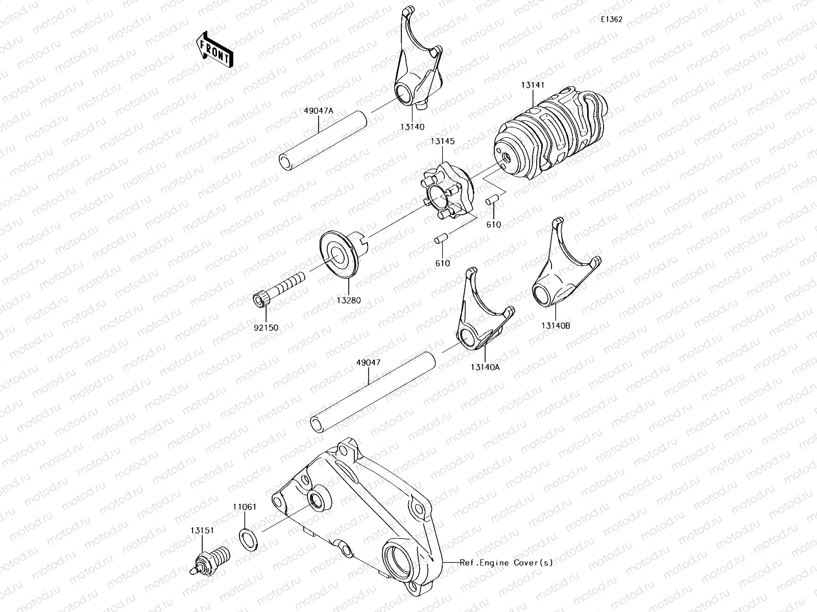 Gear Change Drum/Shift Fork(s)