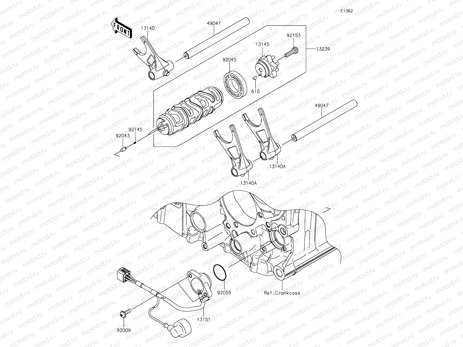 Gear Change Drum/Shift Fork(s)