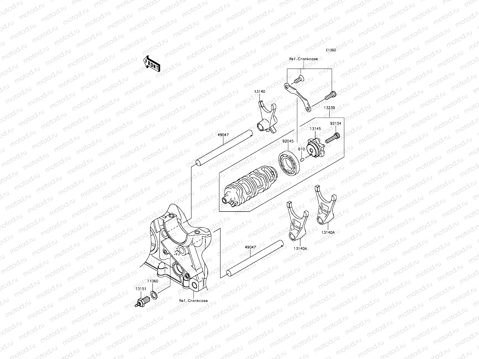 Gear Change Drum/Shift Fork(s)
