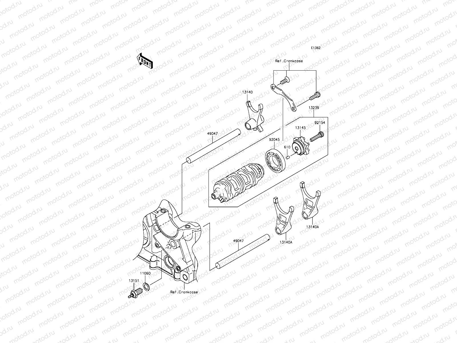Gear Change Drum/Shift Fork(s)