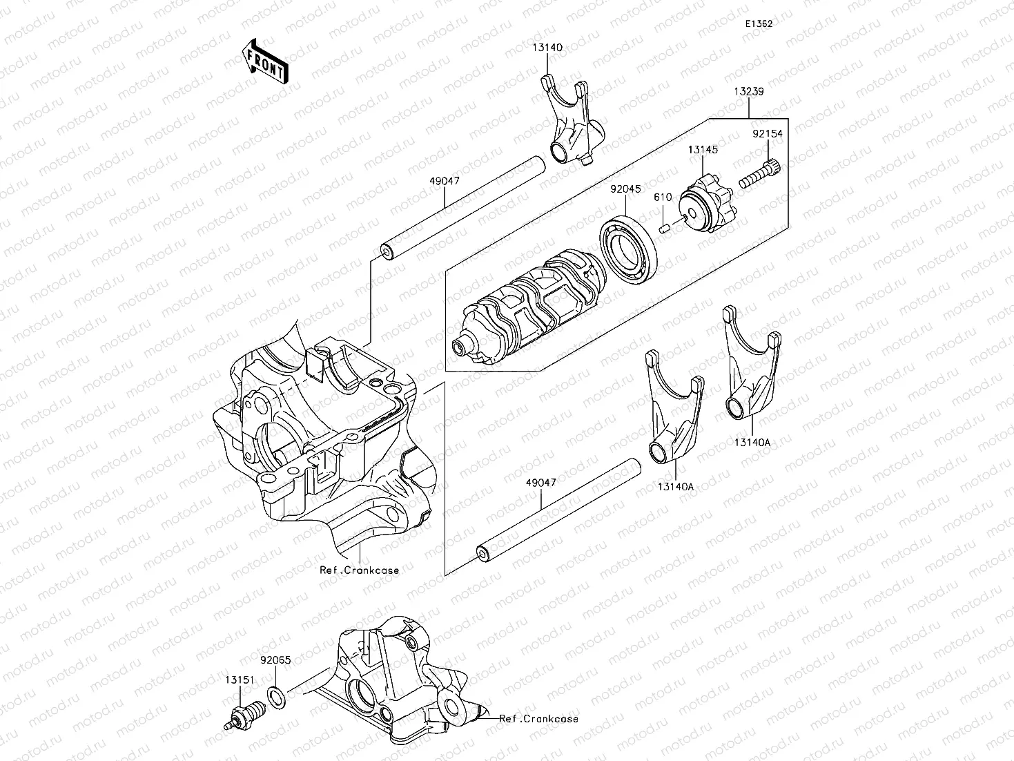 Gear Change Drum/Shift Fork(s)
