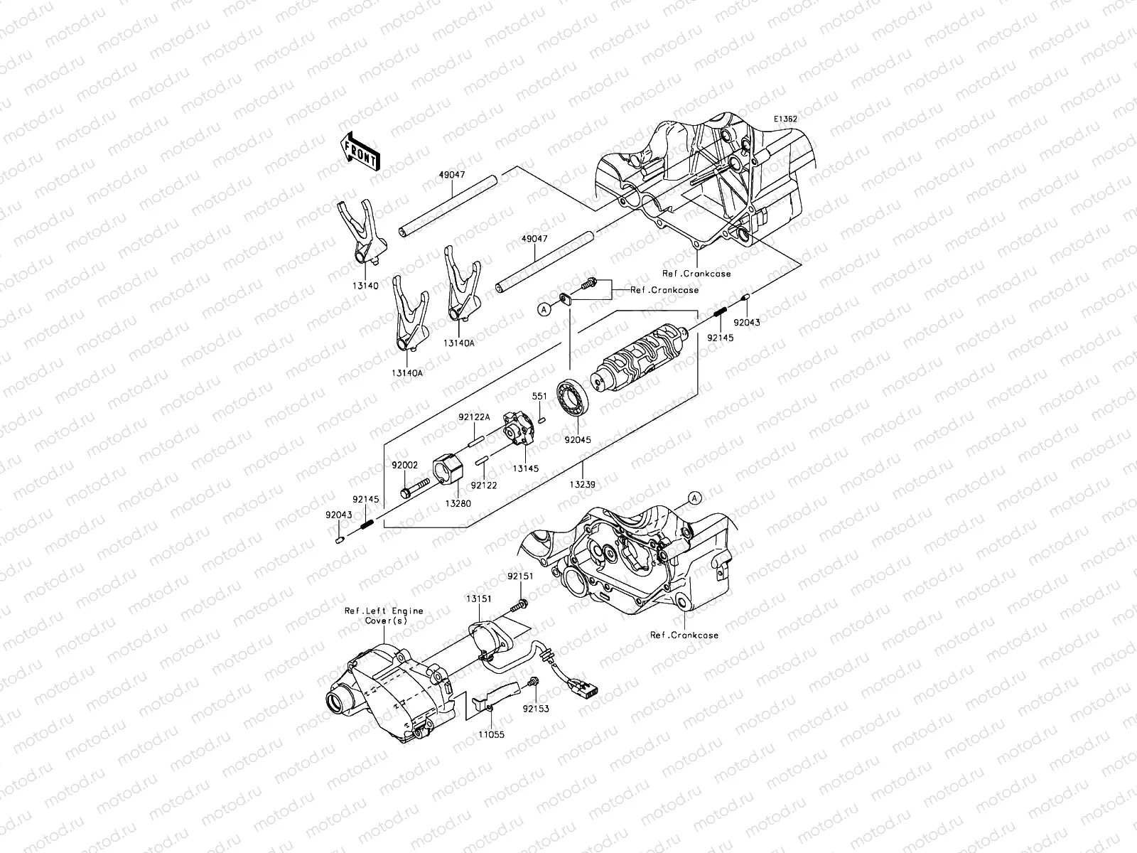 Gear Change Drum/Shift Fork(s)