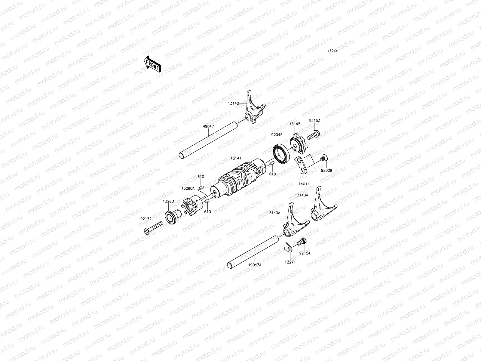 Gear Change Drum/Shift Fork(s)