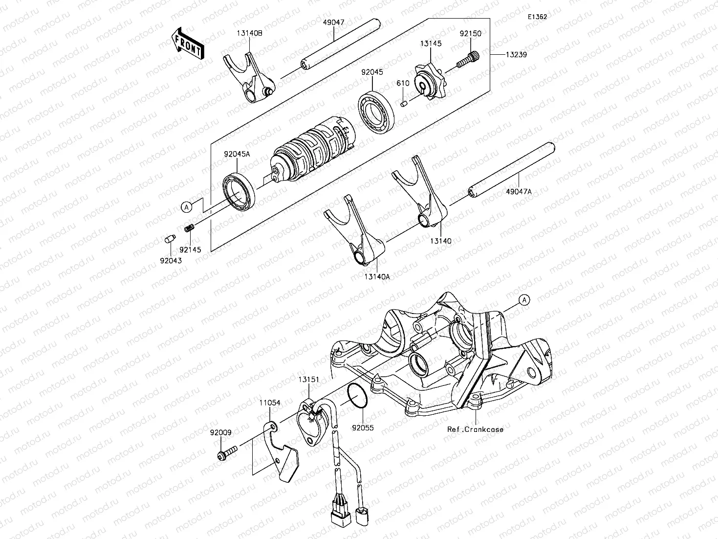 Gear Change Drum/Shift Fork(s)