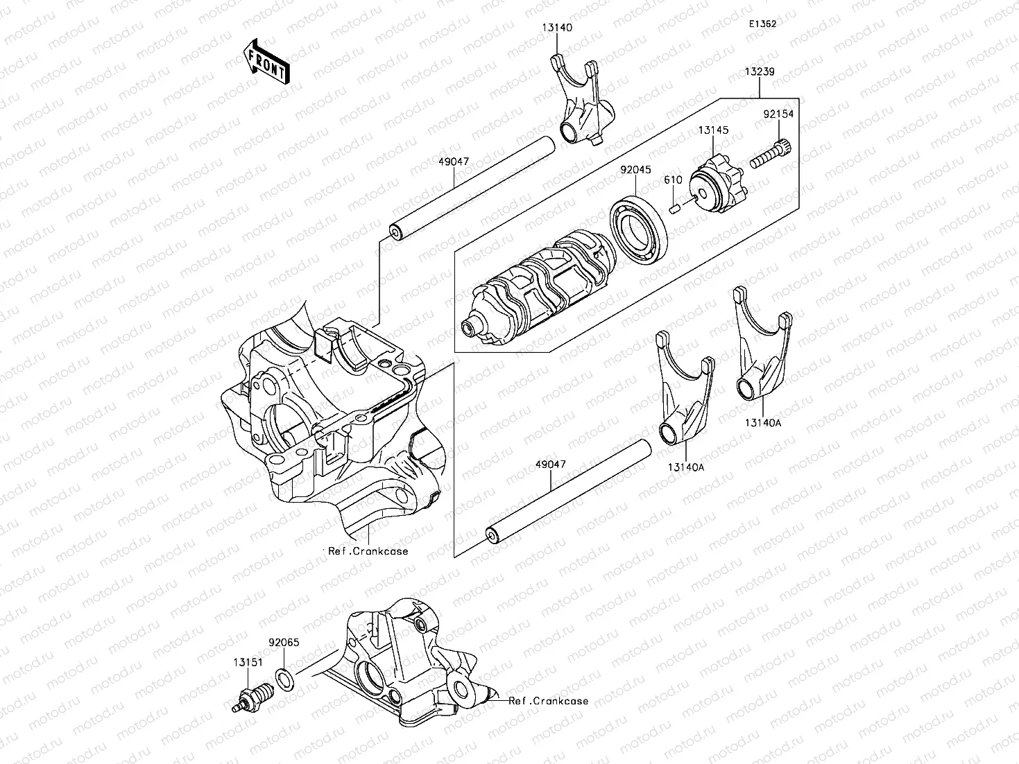 Gear Change Drum/Shift Fork(s)