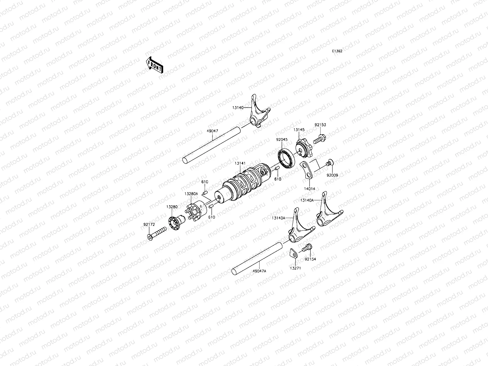 Gear Change Drum/Shift Fork(s)