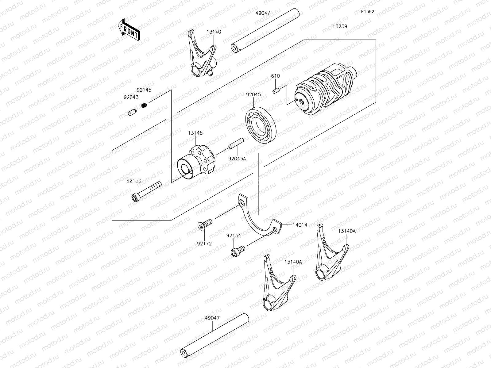 Gear Change Drum/Shift Fork(s)