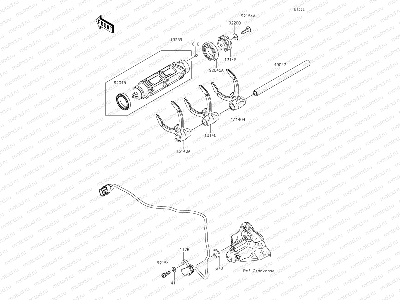 Gear Change Drum/Shift Fork(s)