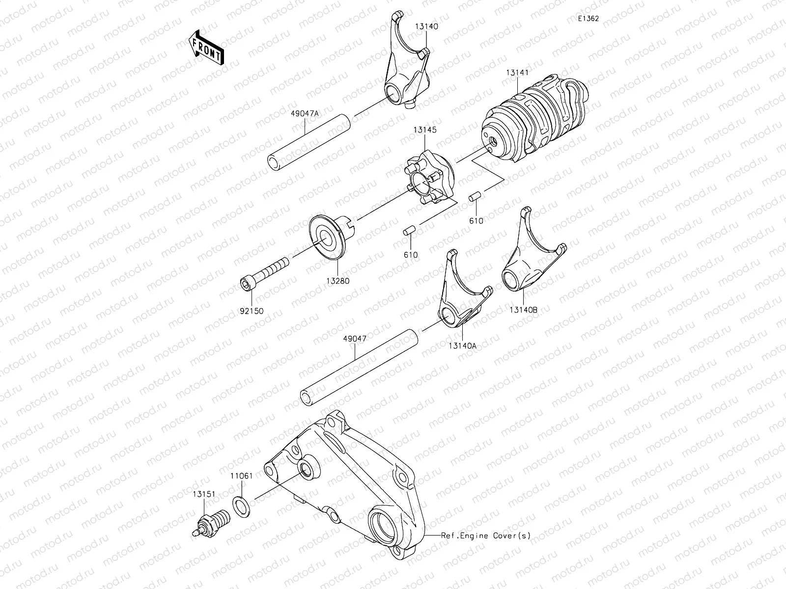 Gear Change Drum/Shift Fork(s)