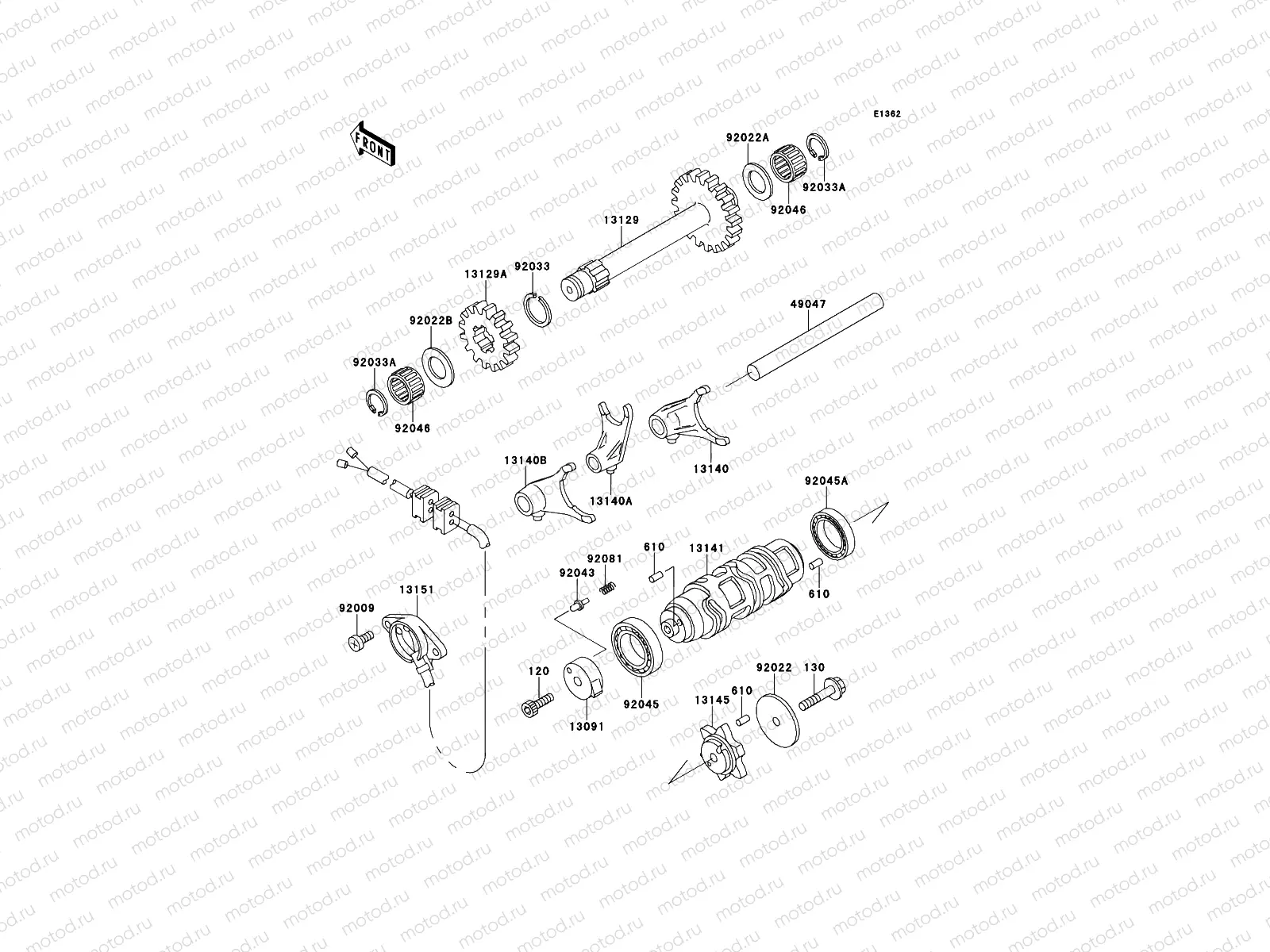 Gear Change Drum/Shift Fork(s)