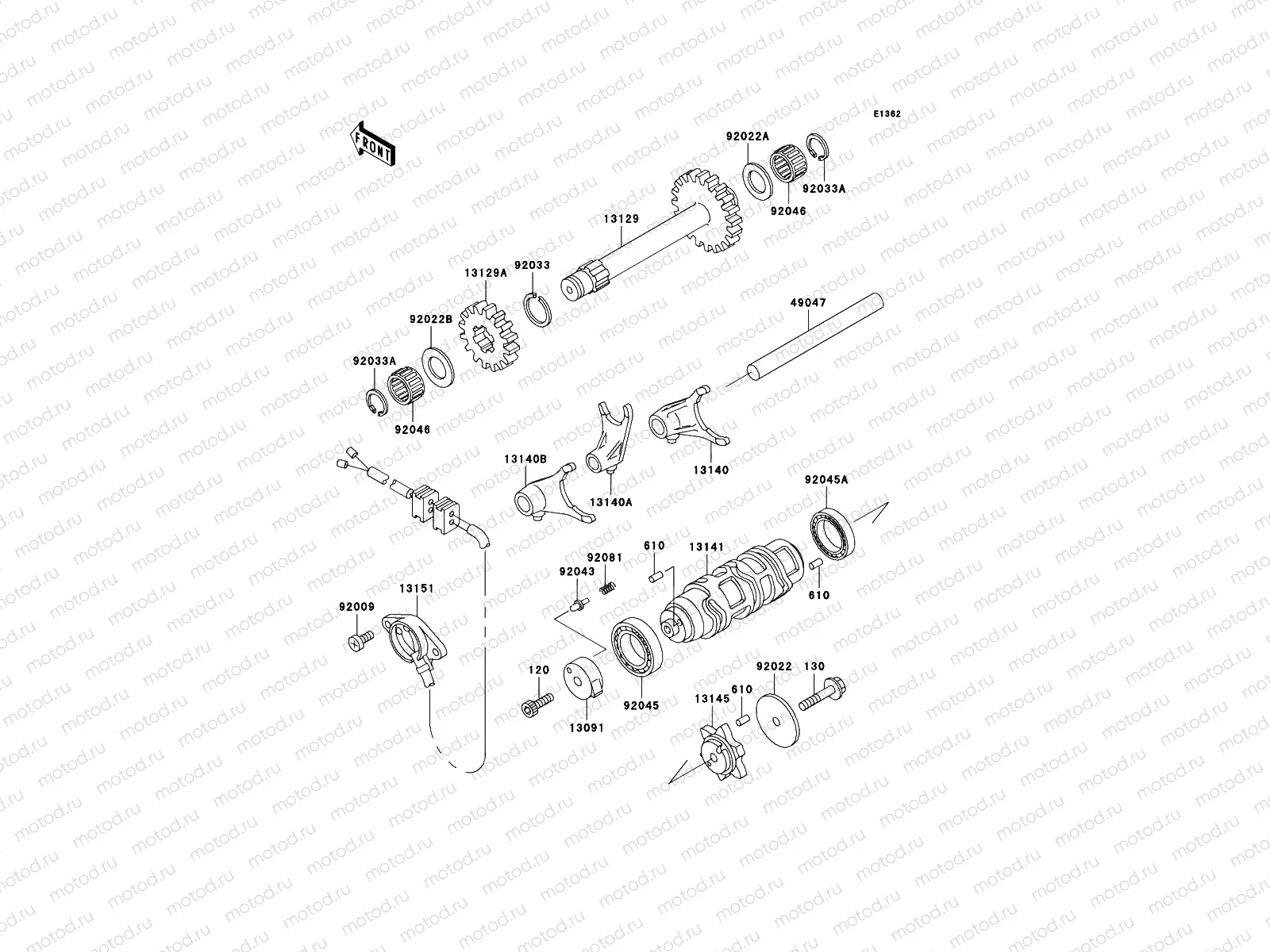 Gear Change Drum/Shift Fork(s)