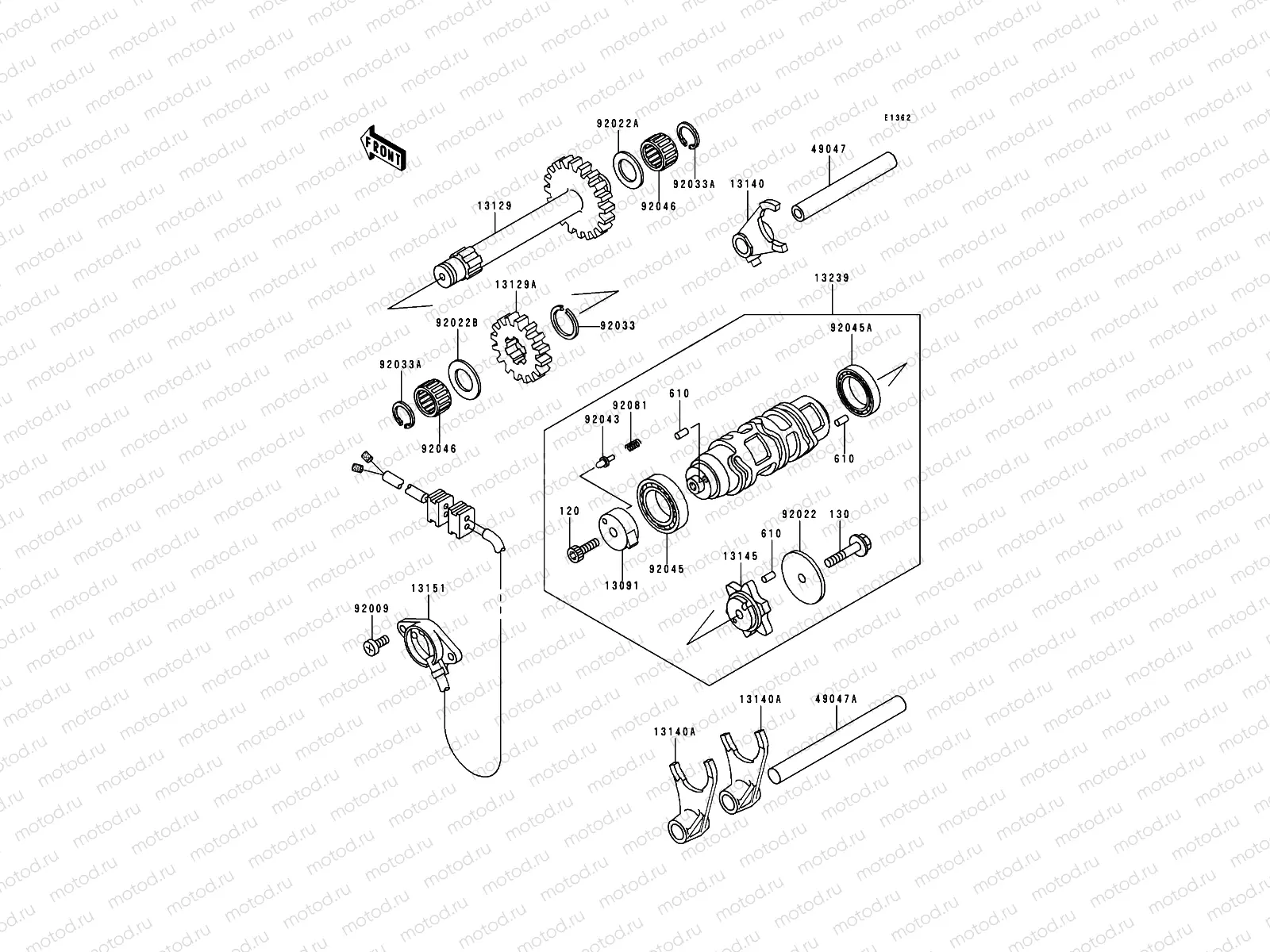 Gear Change Drum/Shift Fork(s)