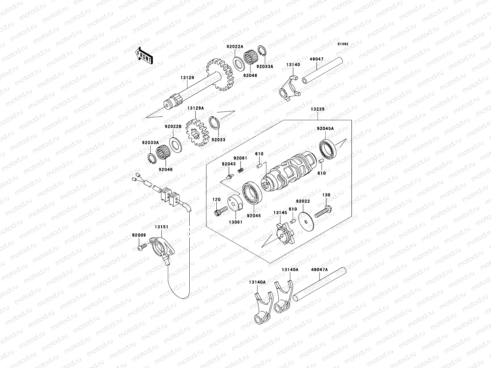 Gear Change Drum/Shift Fork(s)