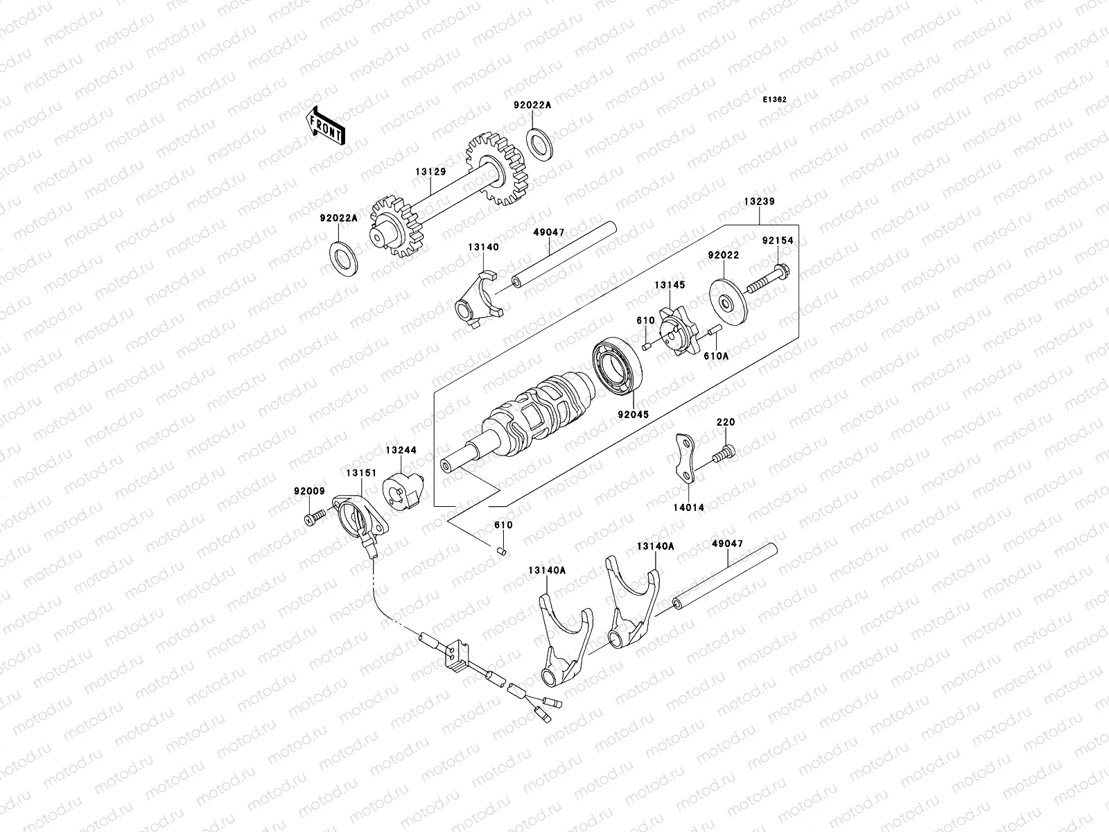 Gear Change Drum/Shift Fork(s)