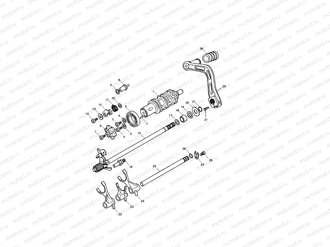 Gear Selectors and Pedal - Daytona 600