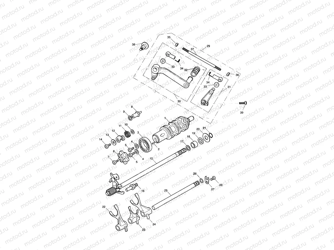 Gear Selectors and Pedal - Daytona 650