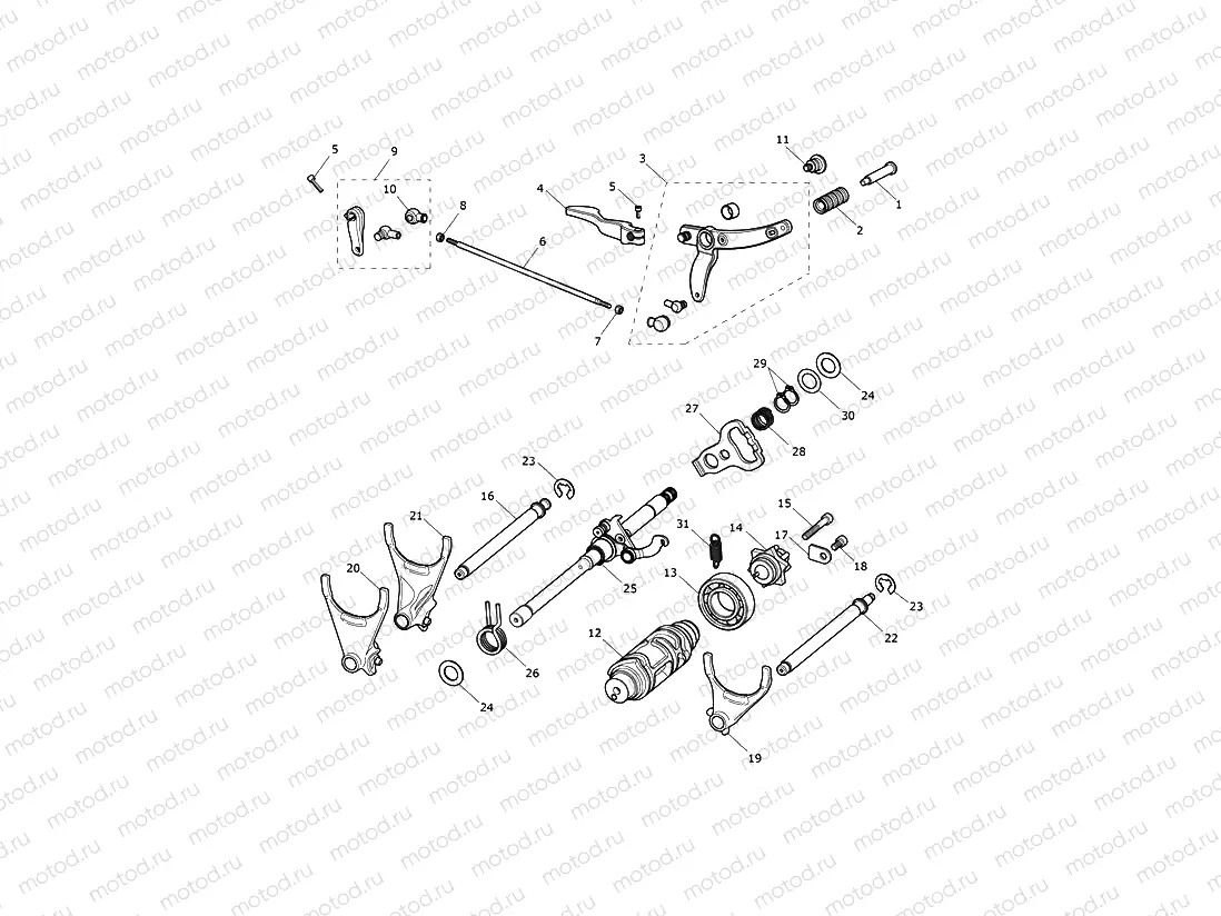 Gear Selectors & Pedal