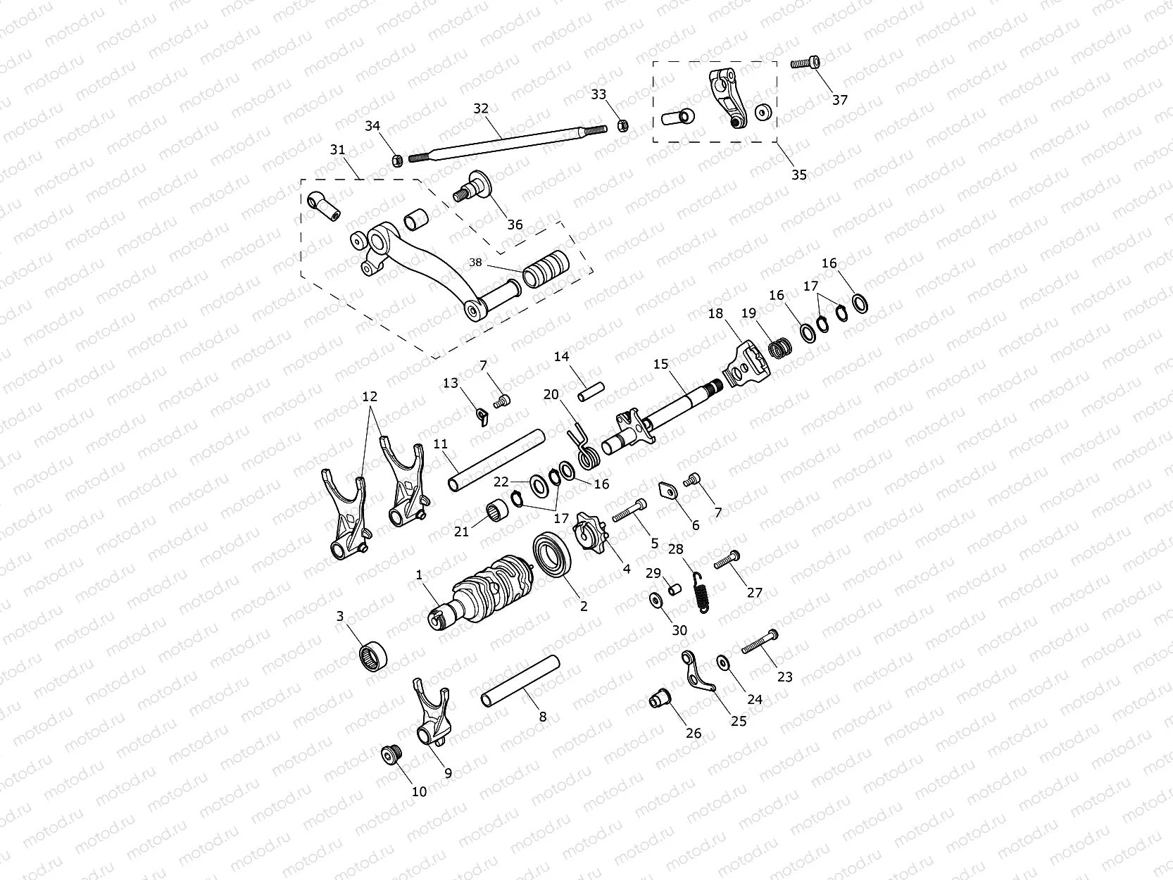 Gear Selectors & Pedal