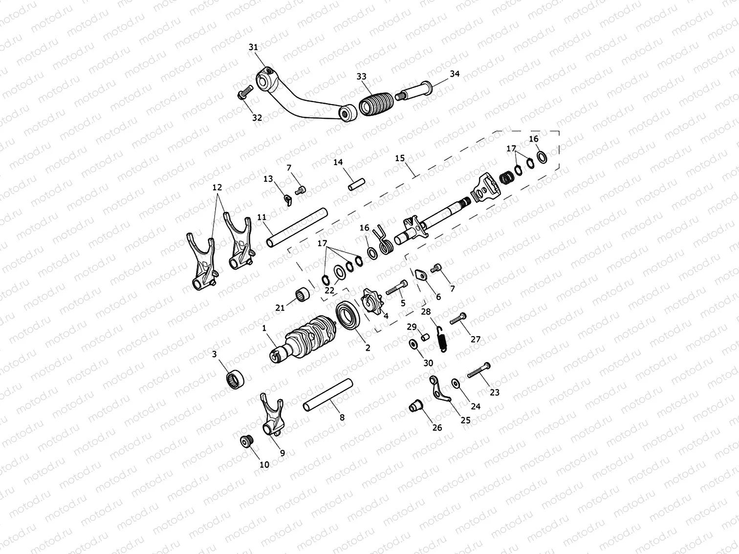 Gear Selectors & Pedal