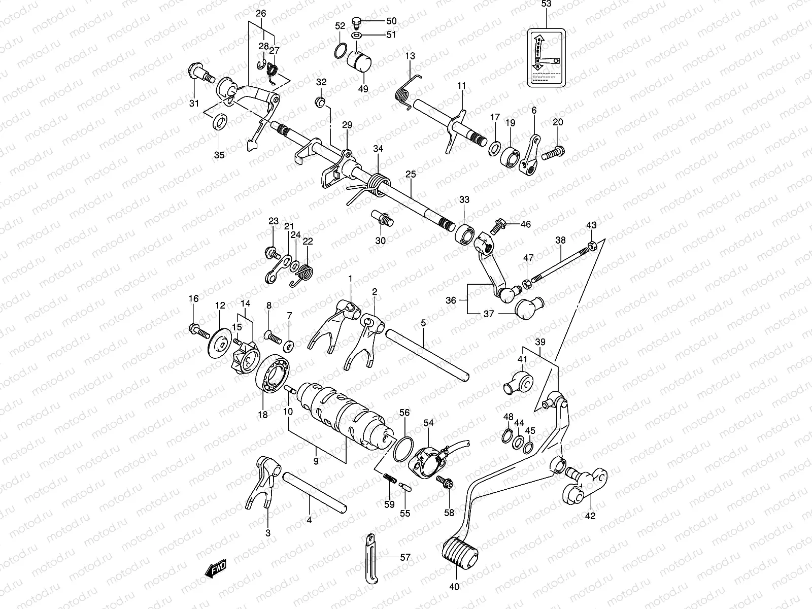 GEAR SHIFTING (LT-F250K3/K4/K5/K6 E17,E24)