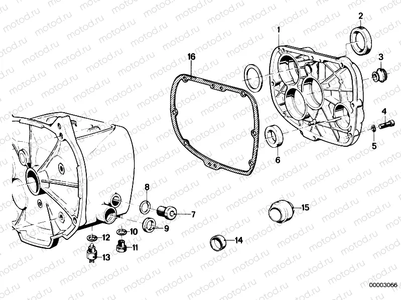 Gearbox cover,gasket and various bolts