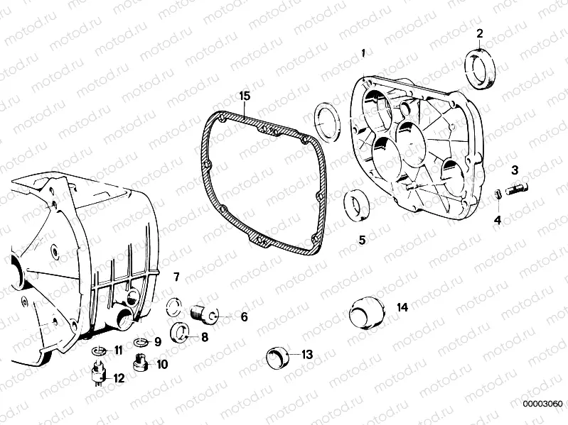 Gearbox cover,gasket and various bolts