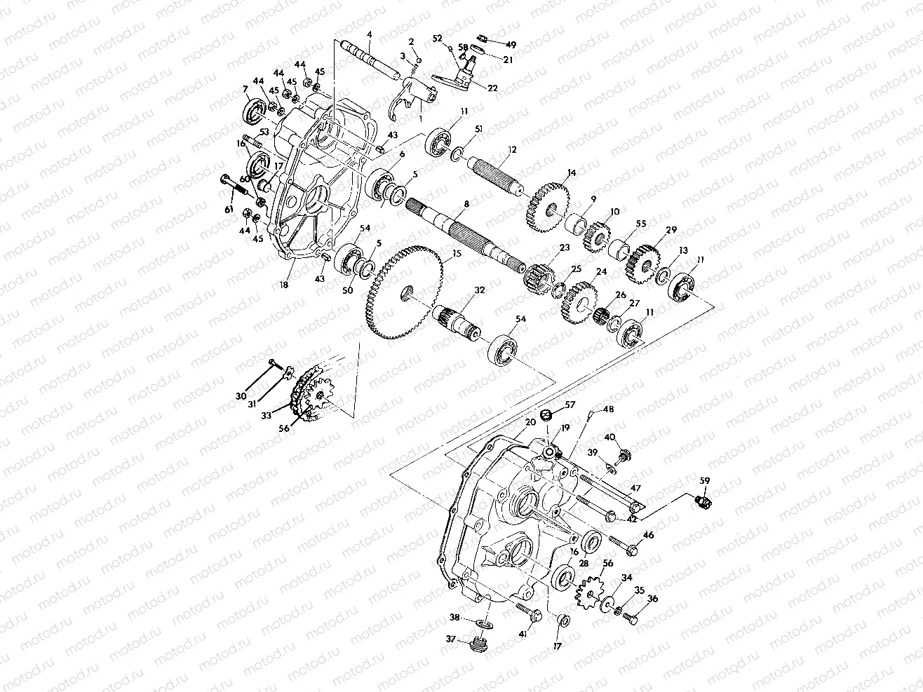 GEARCASE ASSEMBLY 250 2X4/W927527 (4922862286025A) | GEARCASE ASSEMBLY 250 2X4/W927527 (4922862286025A)