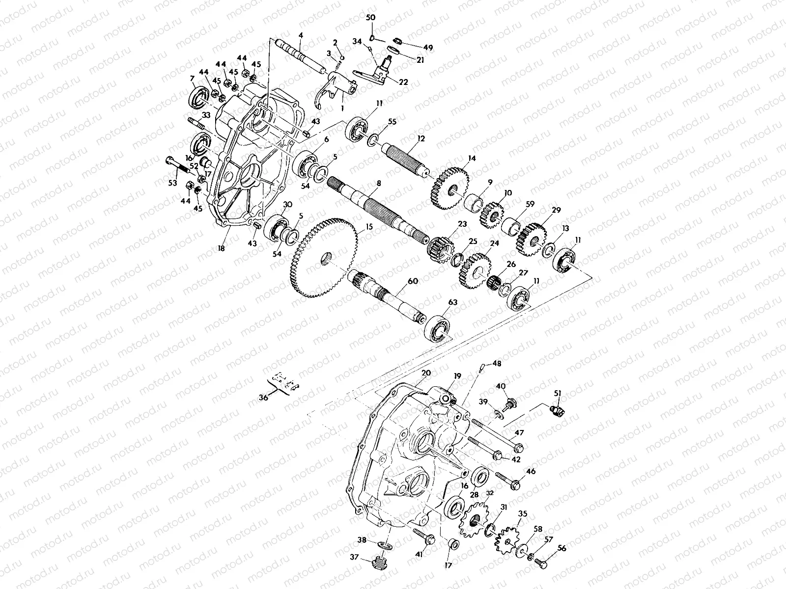 GEARCASE ASSEMBLY 250 4x4 / W928127 (4922872287C009) | GEARCASE ASSEMBLY 250 4x4 / W928127 (4922872287C009)