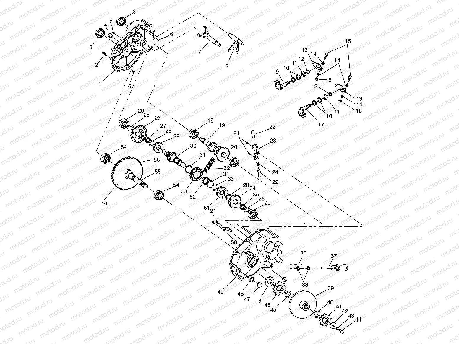 GEARCASE ASSEMBLY 6X6 350L / X938739 (49240624060026) | GEARCASE ASSEMBLY 6X6 350L / X938739 (49240624060026)