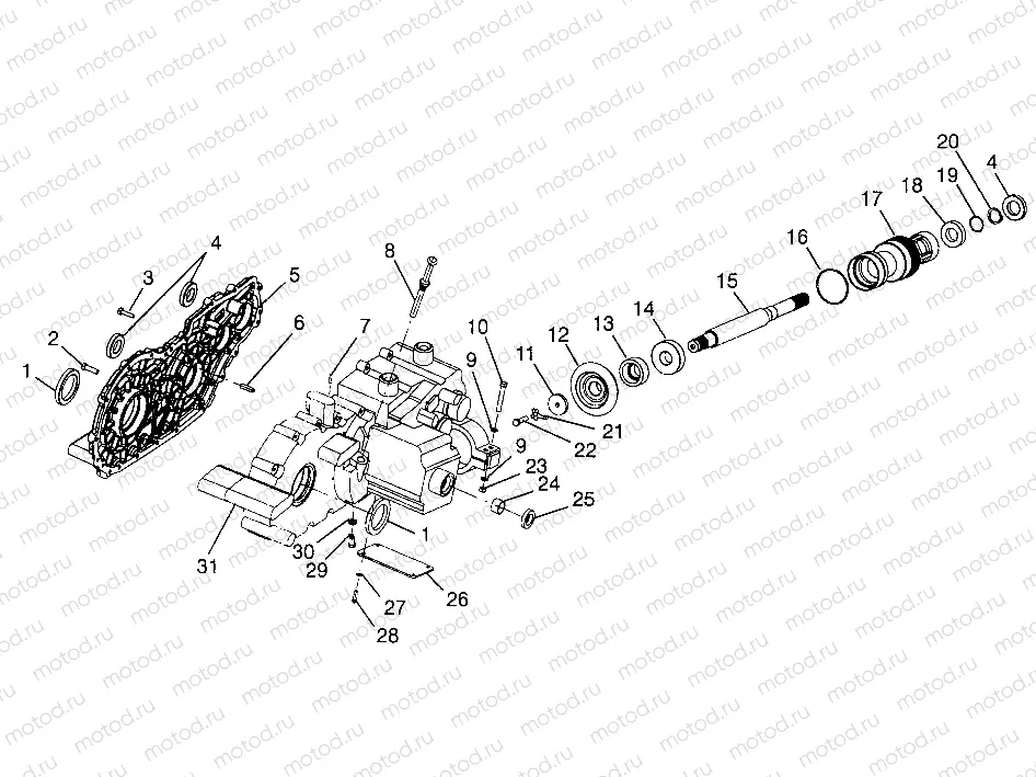 GEARCASE (Cases and Snorkel)  XPLORER 500 W97CD50A (4941354135C012) | GEARCASE (Cases and Snorkel)  XPLORER 500 W97CD50A (4941354135C012)