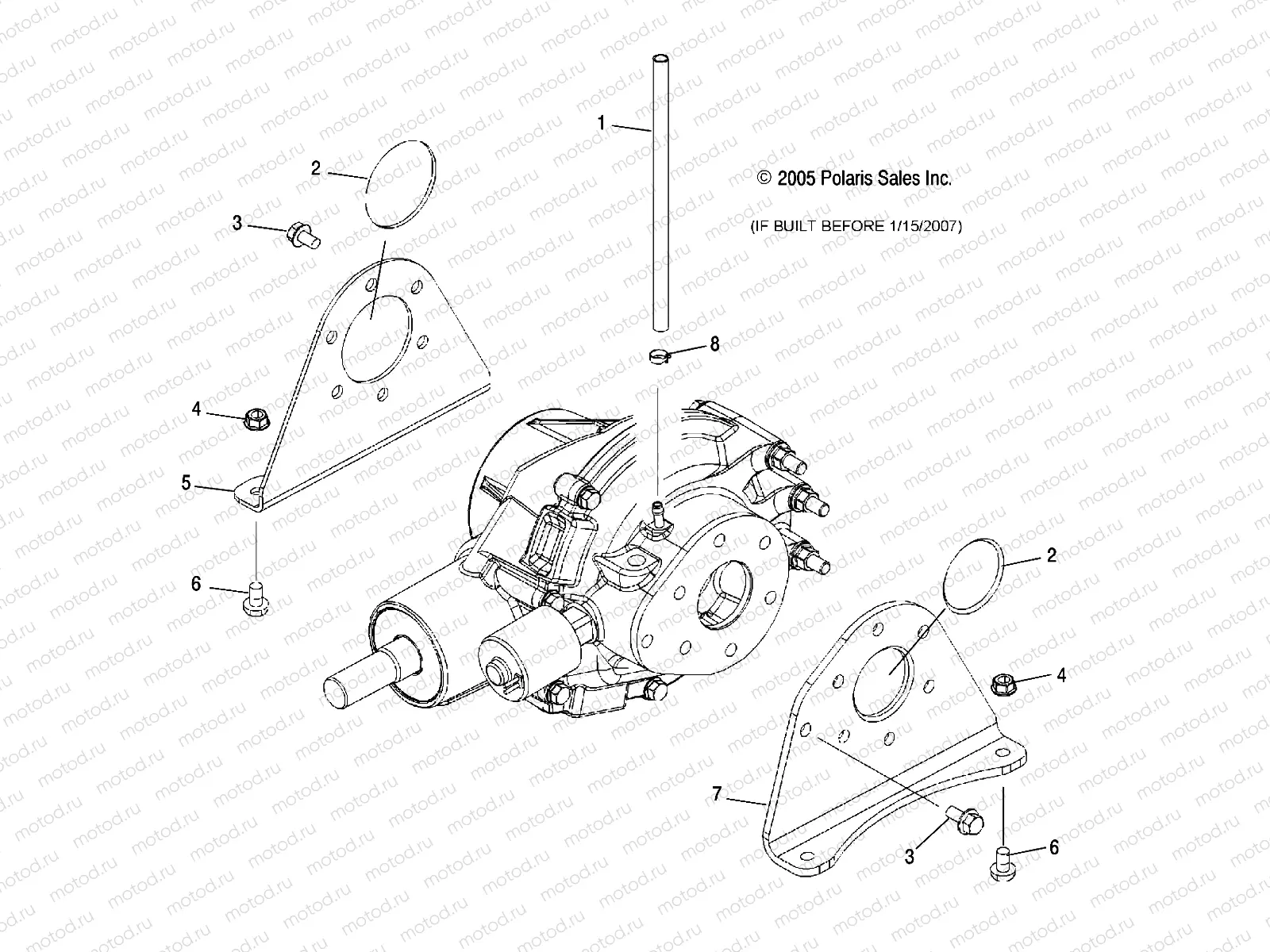 GEARCASE | GEARCASE, MOUNTING, REAR (BUILT BEFORE 1/15/07) - R07RH50AF/AR/AT (49RGRGEARCASEMTGRR07500EFI)