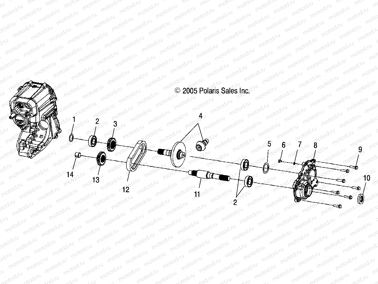 GEARCASE | GEARCASE, OUTPUT SHAFT - A06MH68AA/AD/AF (4999200229920022D01)