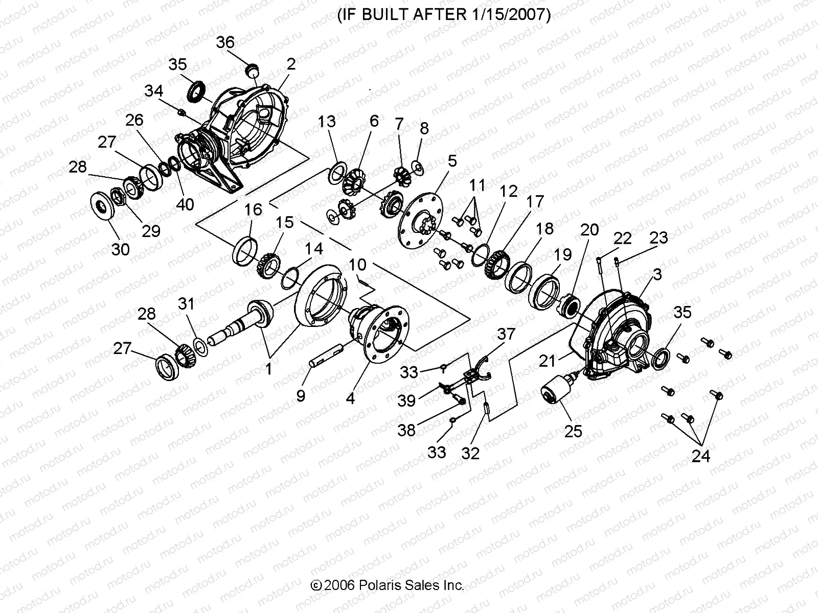 GEARCASE | GEARCASE, REAR (BUILT AFTER 1/15/07) - R07RH68AD/AG/AH/AK/AL/AO/AP/AW (49RGRGEARCASERR077004X4)