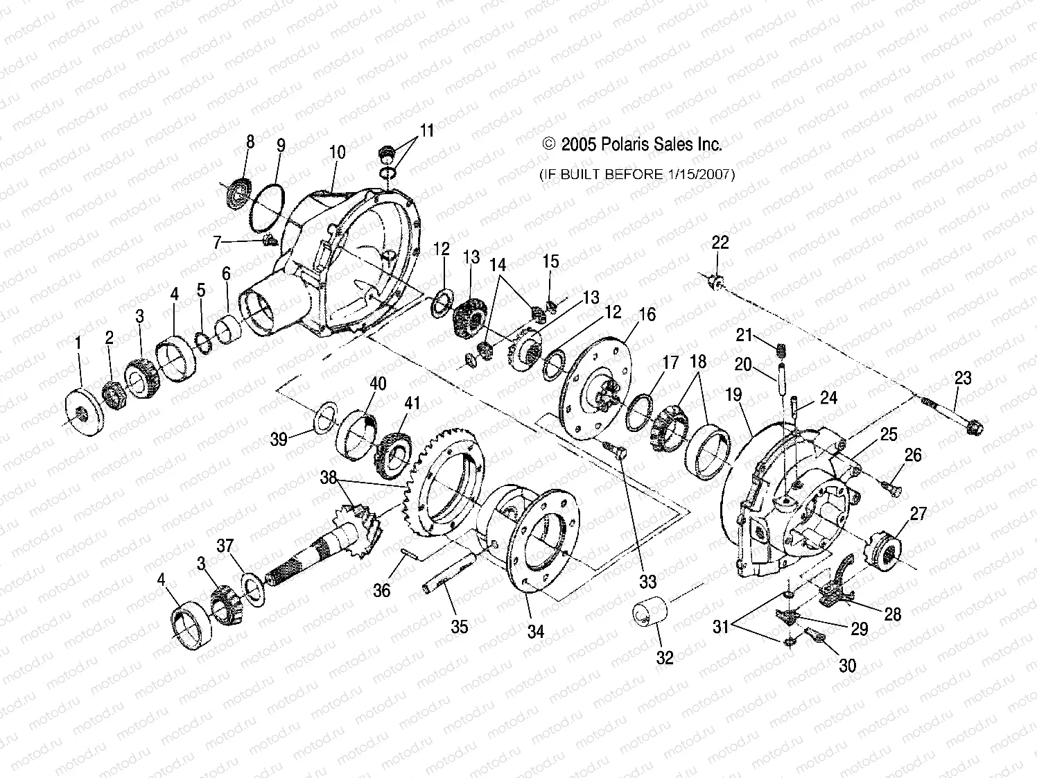 GEARCASE | GEARCASE, REAR (BUILT BEFORE 1/15/07) - R07RH50AF/AR/AT (49RGRGEARCASERR07500EFI)