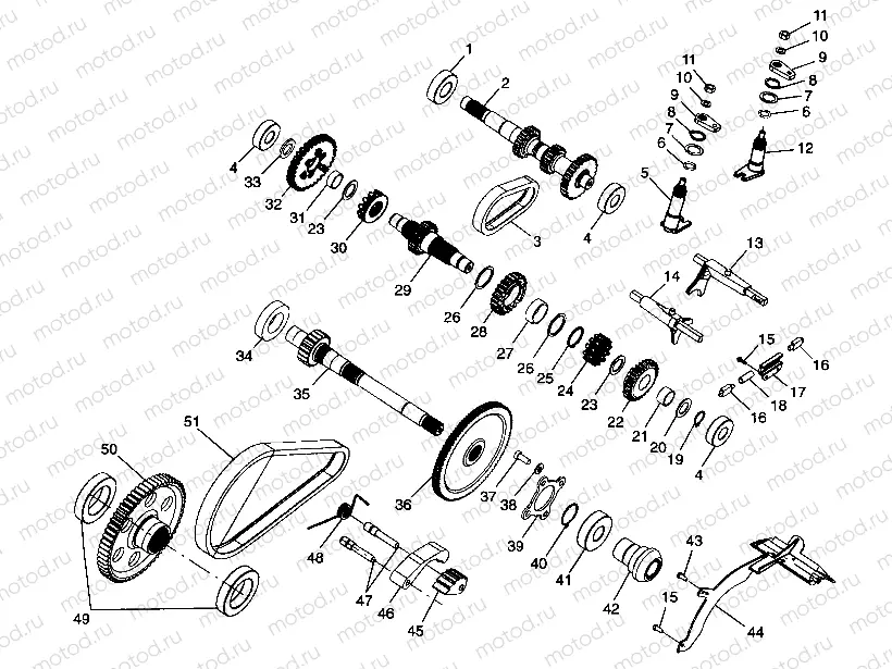 GEARCASE (Internal Components) - A99CH50AC (4952455245d003) | GEARCASE (Internal Components) - A99CH50AC (4952455245d003)