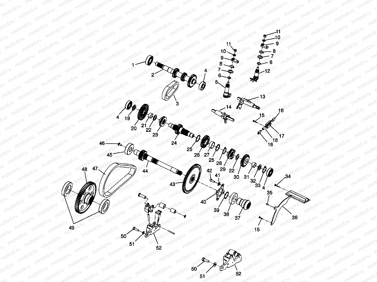 GEARCASE (Internal Components) SPORTSMAN 500 W969244 and SWEDISH SPORTSMAN (4936093609C013) | GEARCASE (Internal Components) SPORTSMAN 500 W969244 and SWEDISH SPORTSMAN (4936093609C013)