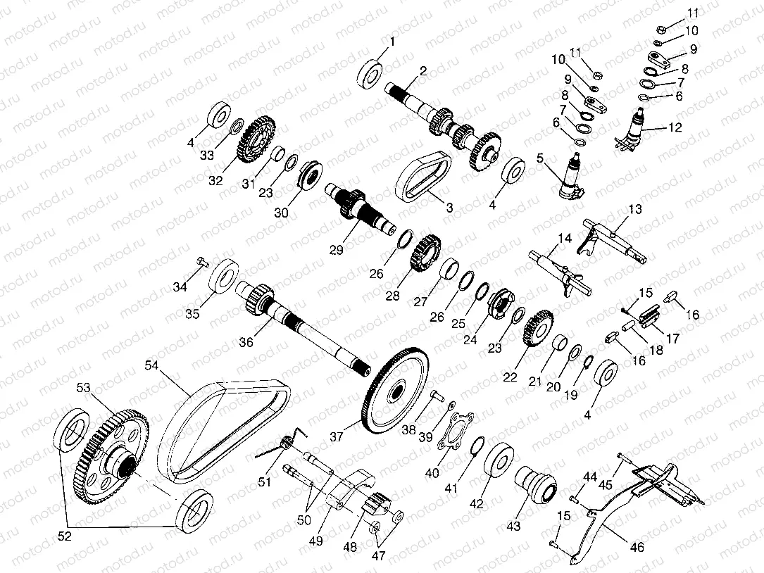 GEARCASE (Internal Components)  XPLORER 500 W97CD50A (4941354135C013) | GEARCASE (Internal Components)  XPLORER 500 W97CD50A (4941354135C013)