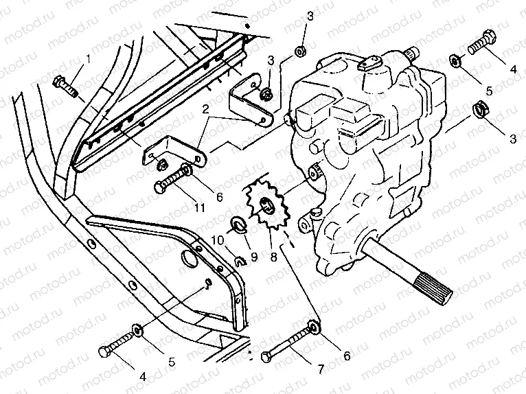 GEARCASE MOUNTING Scrambler 400 W98BC38C (4947254725C001) | GEARCASE MOUNTING Scrambler 400 W98BC38C (4947254725C001)