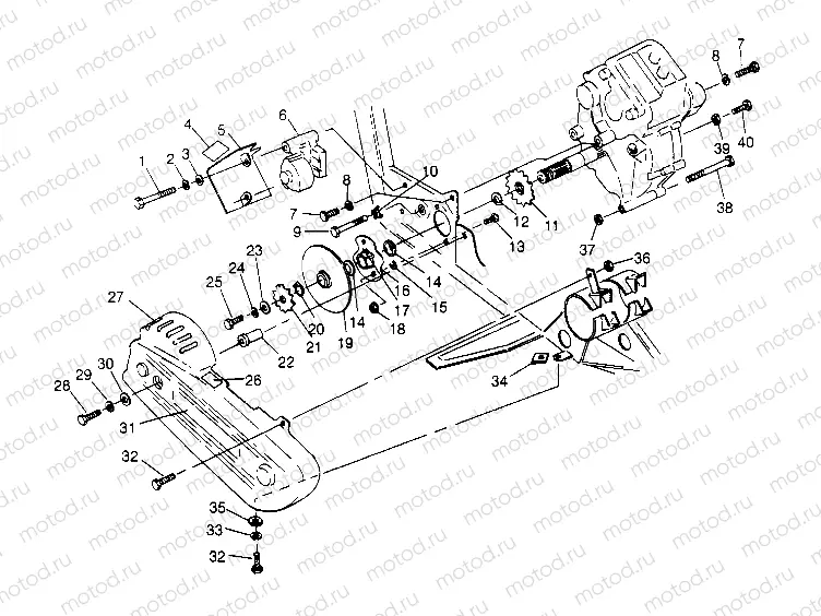 GEARCASE/BRAKE and CHAIN COVER MOUNTING 4x4 300 W948130 (4926762676C003) | GEARCASE/BRAKE and CHAIN COVER MOUNTING 4x4 300 W948130 (4926762676C003)