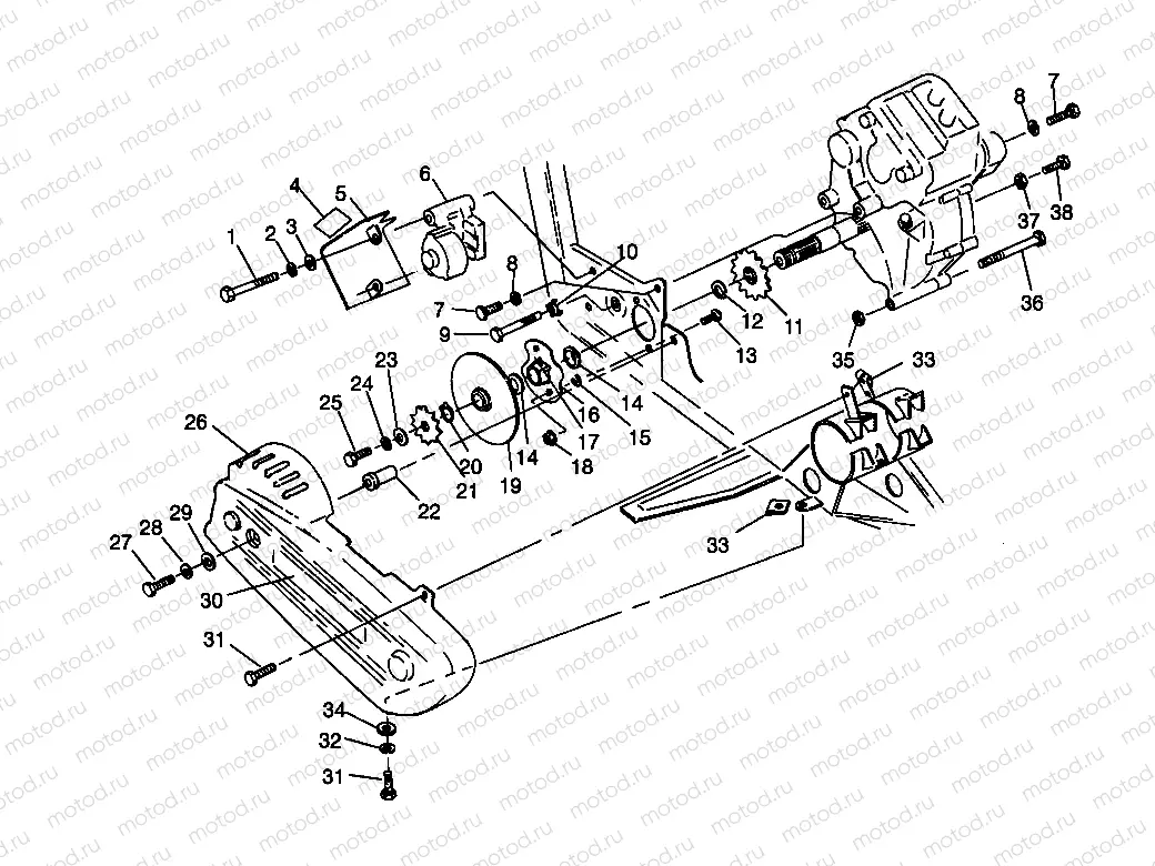 GEARCASE/BRAKE and CHAIN COVER MOUNTING 4x4 300 W958130 (4930183018C004) | GEARCASE/BRAKE and CHAIN COVER MOUNTING 4x4 300 W958130 (4930183018C004)