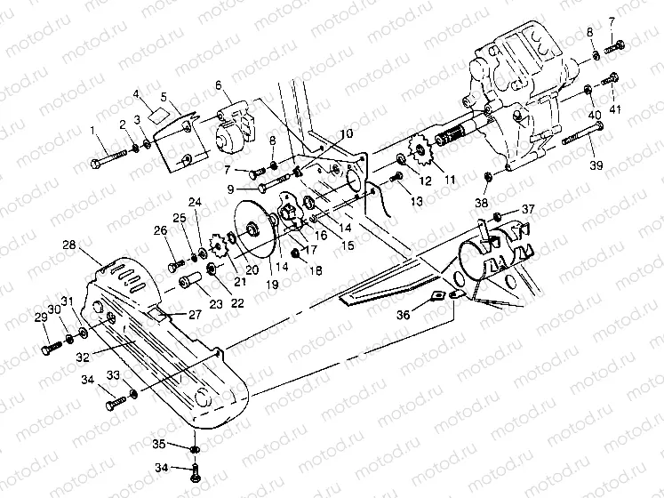 GEARCASE/BRAKE and CHAIN COVER MOUNTING  4X4 400L W948140 (4926772677C003) | GEARCASE/BRAKE and CHAIN COVER MOUNTING  4X4 400L W948140 (4926772677C003)