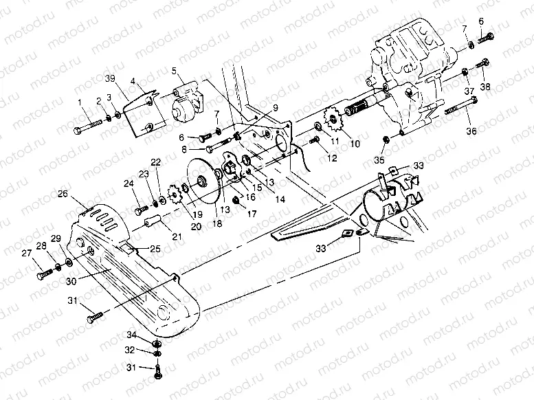 GEARCASE/BRAKE and CHAIN COVER MOUNTING 6x6 300 W948730 (4926792679C009) | GEARCASE/BRAKE and CHAIN COVER MOUNTING 6x6 300 W948730 (4926792679C009)