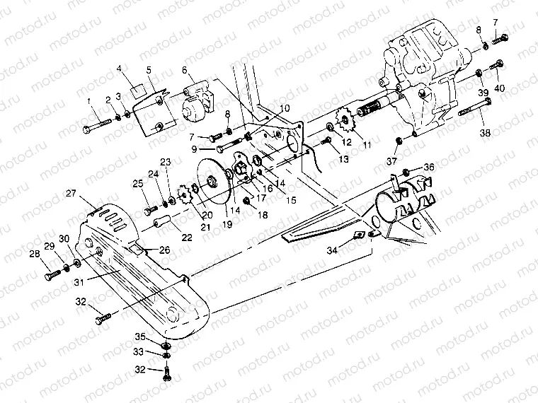 GEARCASE/BRAKE and CHAIN COVER MOUNTING 6x6 400L W948740 (4926802680C010) | GEARCASE/BRAKE and CHAIN COVER MOUNTING 6x6 400L W948740 (4926802680C010)
